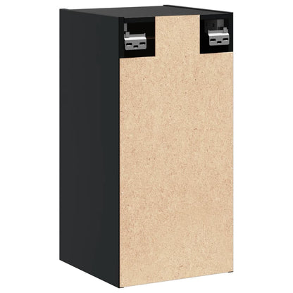 Veggskap Svart 2 stk 30x30x60 cm heltre furu