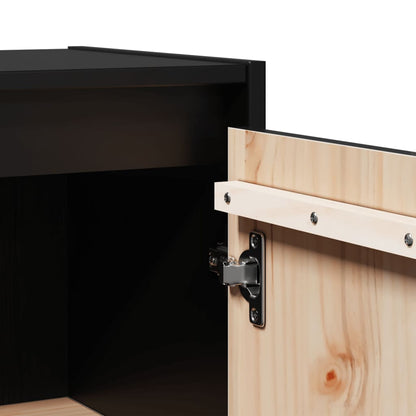 Veggskap Svart 2 stk 30x30x60 cm heltre furu