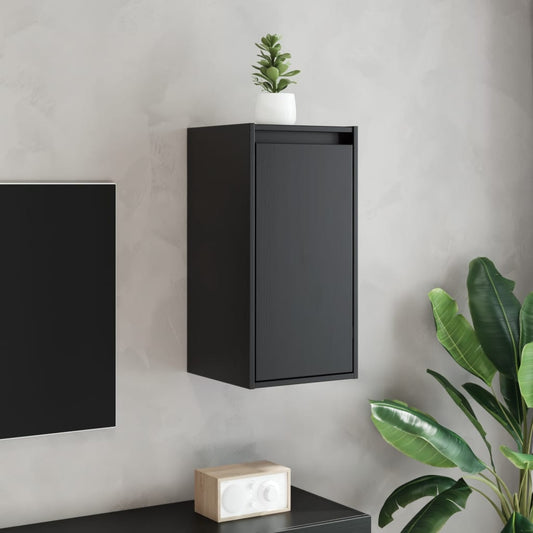 Veggskap 2 stk svart 30x30x60 cm heltre furu