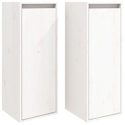 Veggskap Hvit 2 stk 30x30x80 cm heltre furu