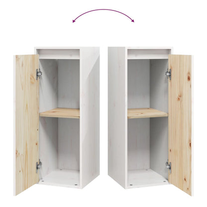 Veggskap Hvit 2 stk 30x30x80 cm heltre furu