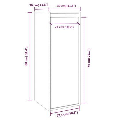 Veggskap Hvit 2 stk 30x30x80 cm heltre furu