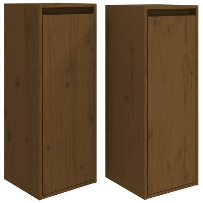 Veggskap Honningbrun 2 stk 30x30x80 cm heltre furu