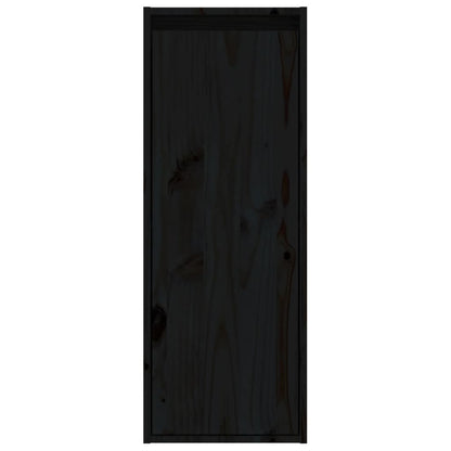 Veggskap Svart 2 stk 30x30x80 cm heltre furu