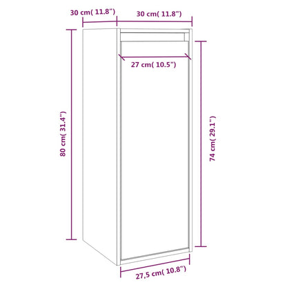 Veggskap Svart 2 stk 30x30x80 cm heltre furu