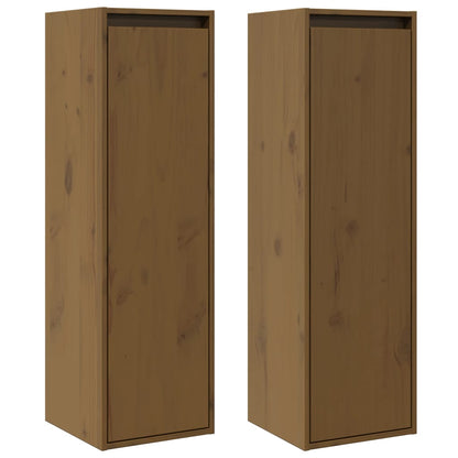 Veggskap Honningbrun 2 stk 30x30x100 cm heltre furu