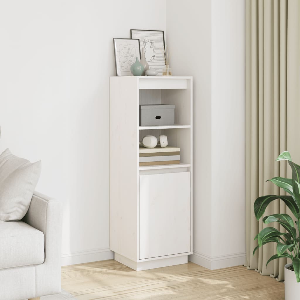 Skap hvit 37x34x110 cm heltre furu