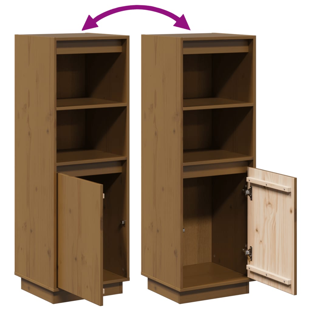 Skap honningbrun 37x34x110 cm heltre furu