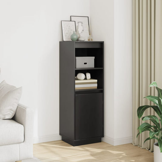 Skap Svart 37x34x110 cm heltre furu