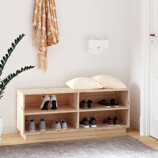 Skoskap Skohylle Skobenk Tre 110x34x45 cm heltre furu