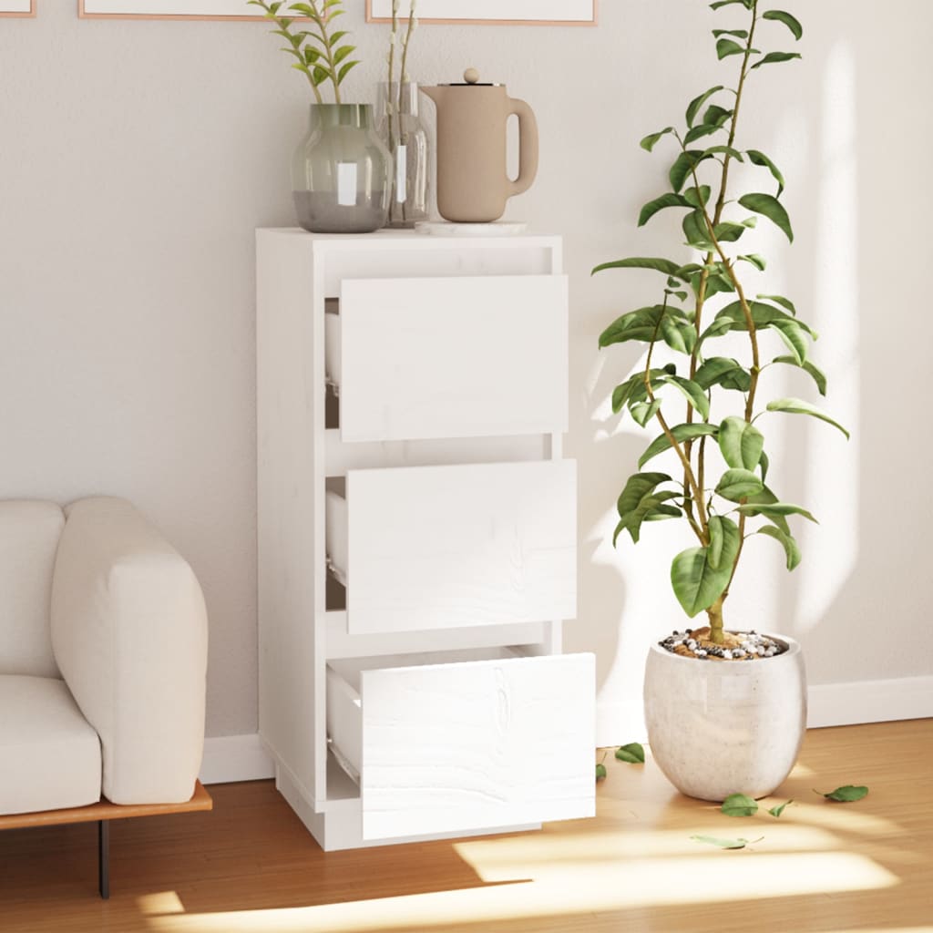 Skjenk hvit 32x34x75 cm heltre furu