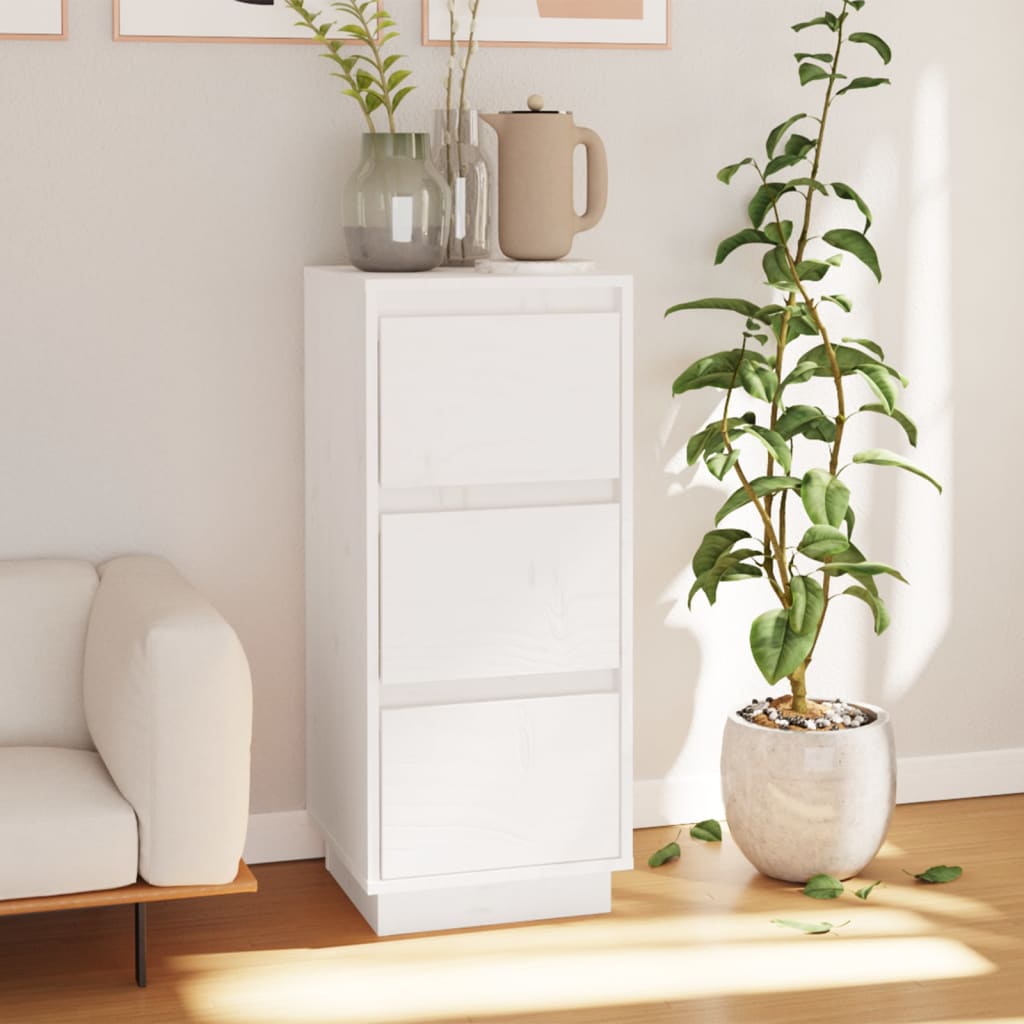 Skjenk hvit 32x34x75 cm heltre furu