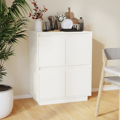 Skjenk Hvit 60x34x75 cm heltre furu