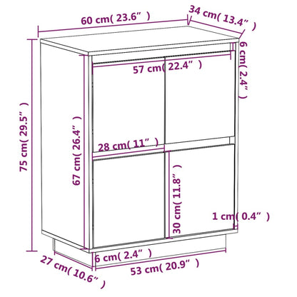 Skjenk Honningbrun 60x34x75 cm heltre furu