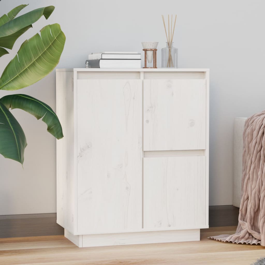 Skjenk Hvit 60x34x75 cm heltre furu