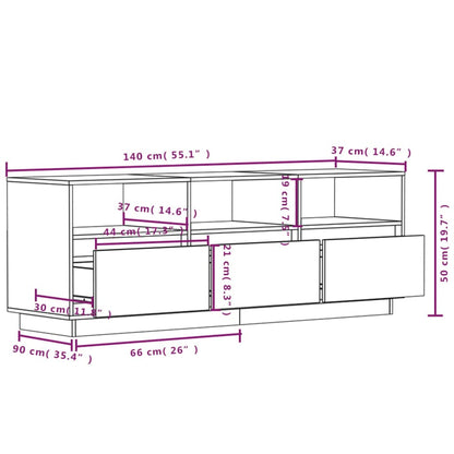 TV-Møbel Honningbrun TV-benk 140x37x50 cm heltre furu