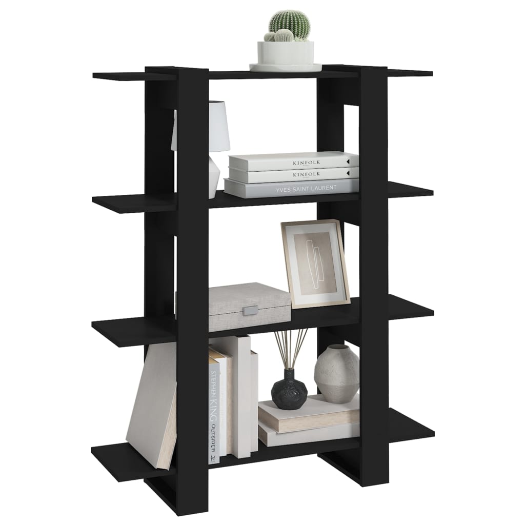 Bokhylle Svart Romdeler 100x30x123,5 cm