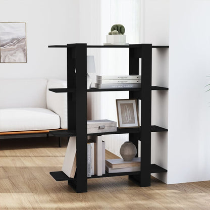Bokhylle Svart Romdeler 100x30x123,5 cm