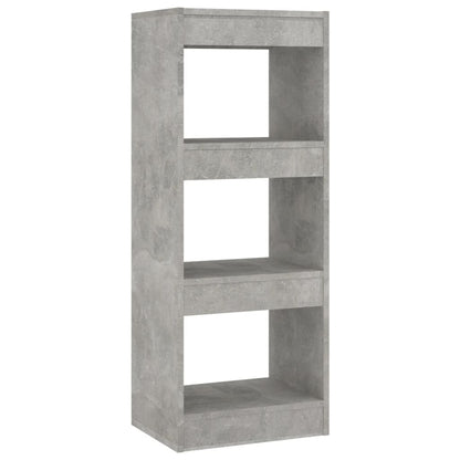 Bokhylle/romdeler betonggrå 40x30x103 cm konstruert tre