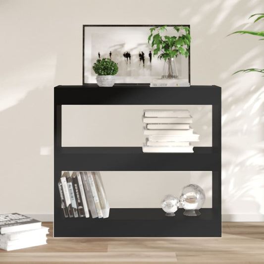 Bokhylle Svart Romdeler 80x30x72 cm
