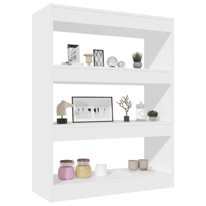 Bokhylle Hvit Romdeler 80x30x103 cm