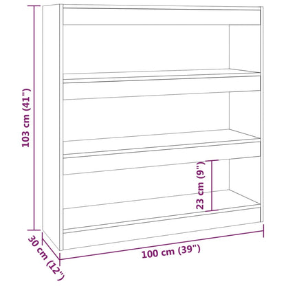 Bokhylle Hvit Romdeler 100x30x103 cm