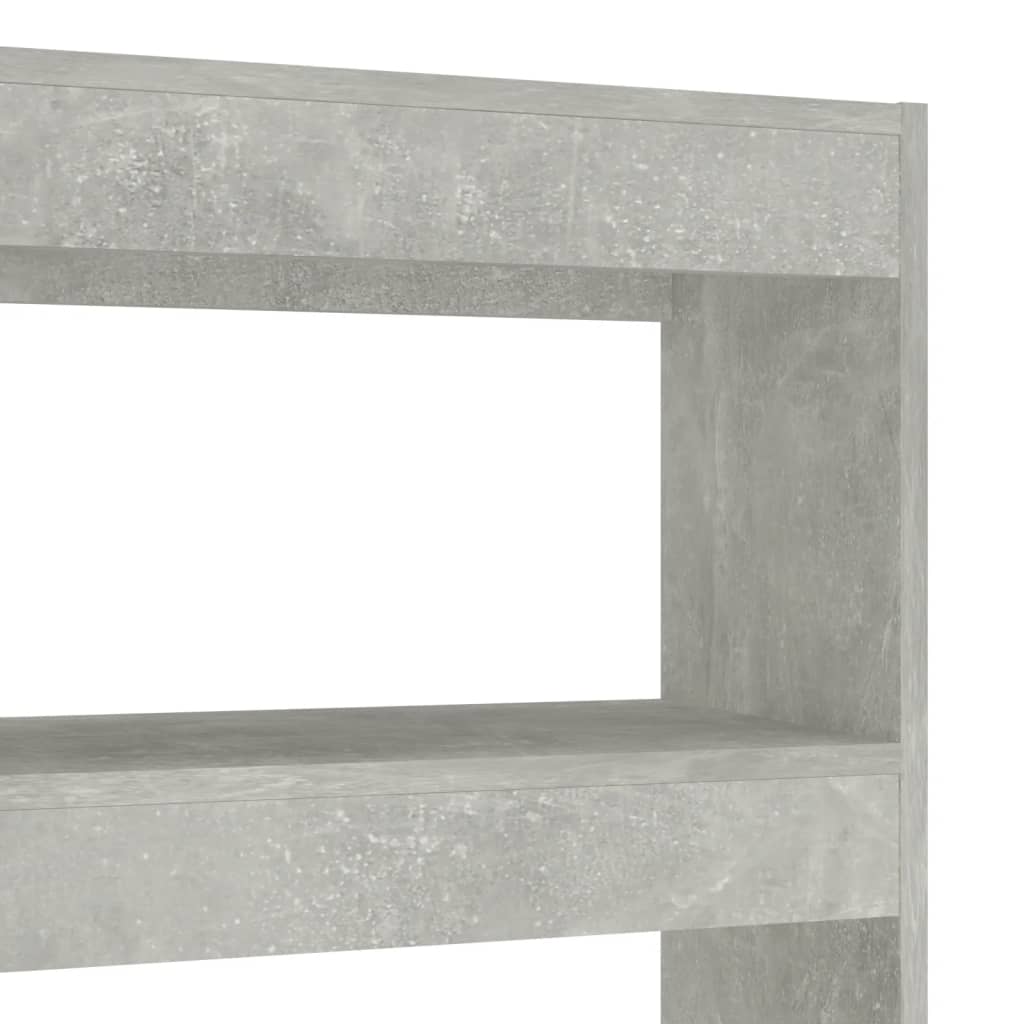 Bokhylle Betonggrå Romdeler 100x30x135 cm