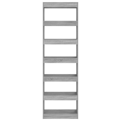 Bokhylle Sonoma Grå Romdeler Eik 60x30x198 cm