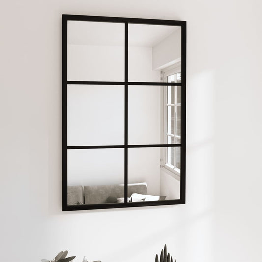 Veggspeil svart 60x40 cm metall