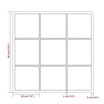 Veggspeil Svart 60x60 cm metall