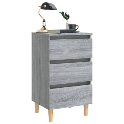 Nattbord Sengbord Sonoma Grå med ben i heltre 40x35x69 cm
