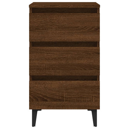 Nattbord Sengbord Brun Eik med metallben 40x35x69 cm