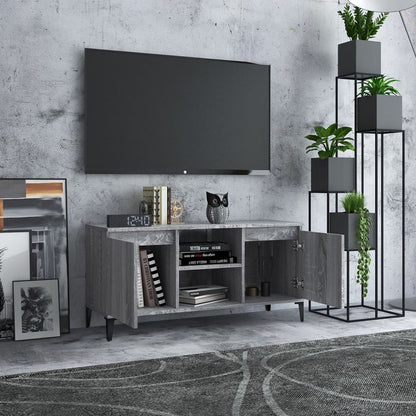 TV-Møbel Sonoma Grå TV-benk med metallben 103,5x35x50 cm