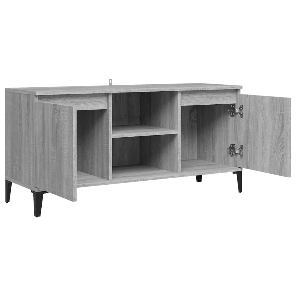 TV-Møbel Sonoma Grå TV-benk med metallben 103,5x35x50 cm