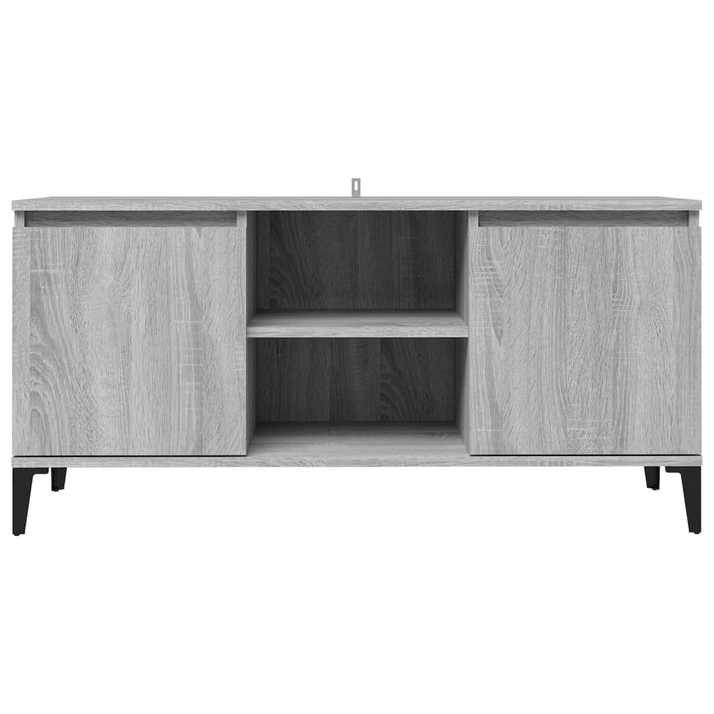 TV-Møbel Sonoma Grå TV-benk med metallben 103,5x35x50 cm