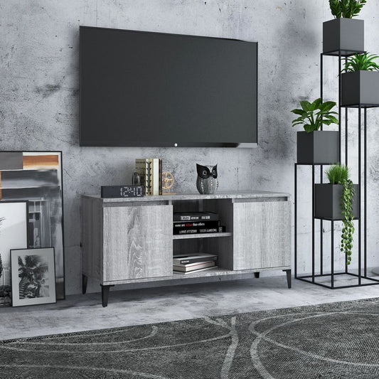 TV-Møbel Sonoma Grå TV-benk med metallben 103,5x35x50 cm