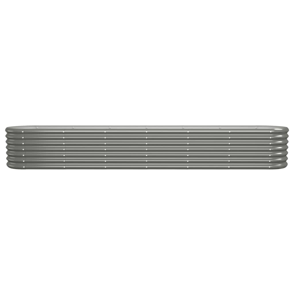 Utendørs Blomsterkasse Plantekasse Metall pulverlakkert stål 260x40x36 cm grå