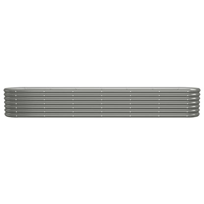 Utendørs Blomsterkasse Plantekasse Metall pulverlakkert stål 260x40x36 cm grå