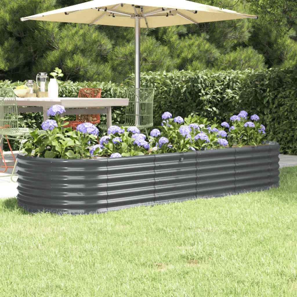 Høybed galvanisert stål 224x80x36 cm antrasitt