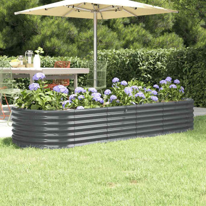 Høybed galvanisert stål 224x80x36 cm antrasitt