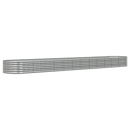 Høybed galvanisert stål 512x80x36 cm sølv