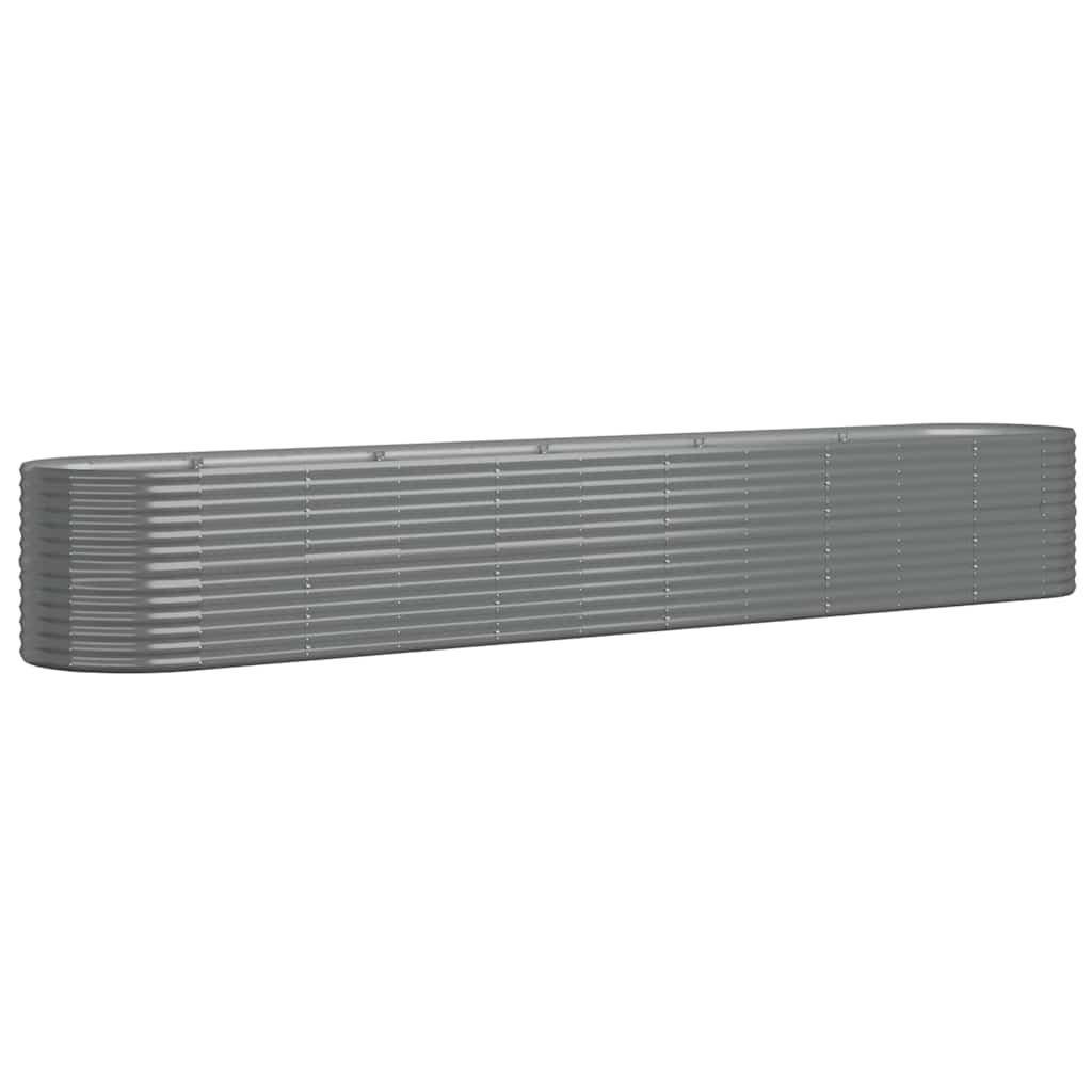 Høybed galvanisert stål 440x80x68 cm grå