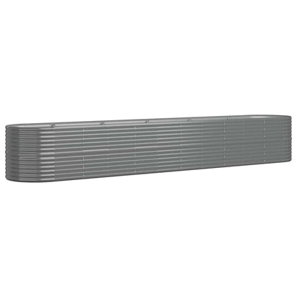 Høybed galvanisert stål 440x80x68 cm grå