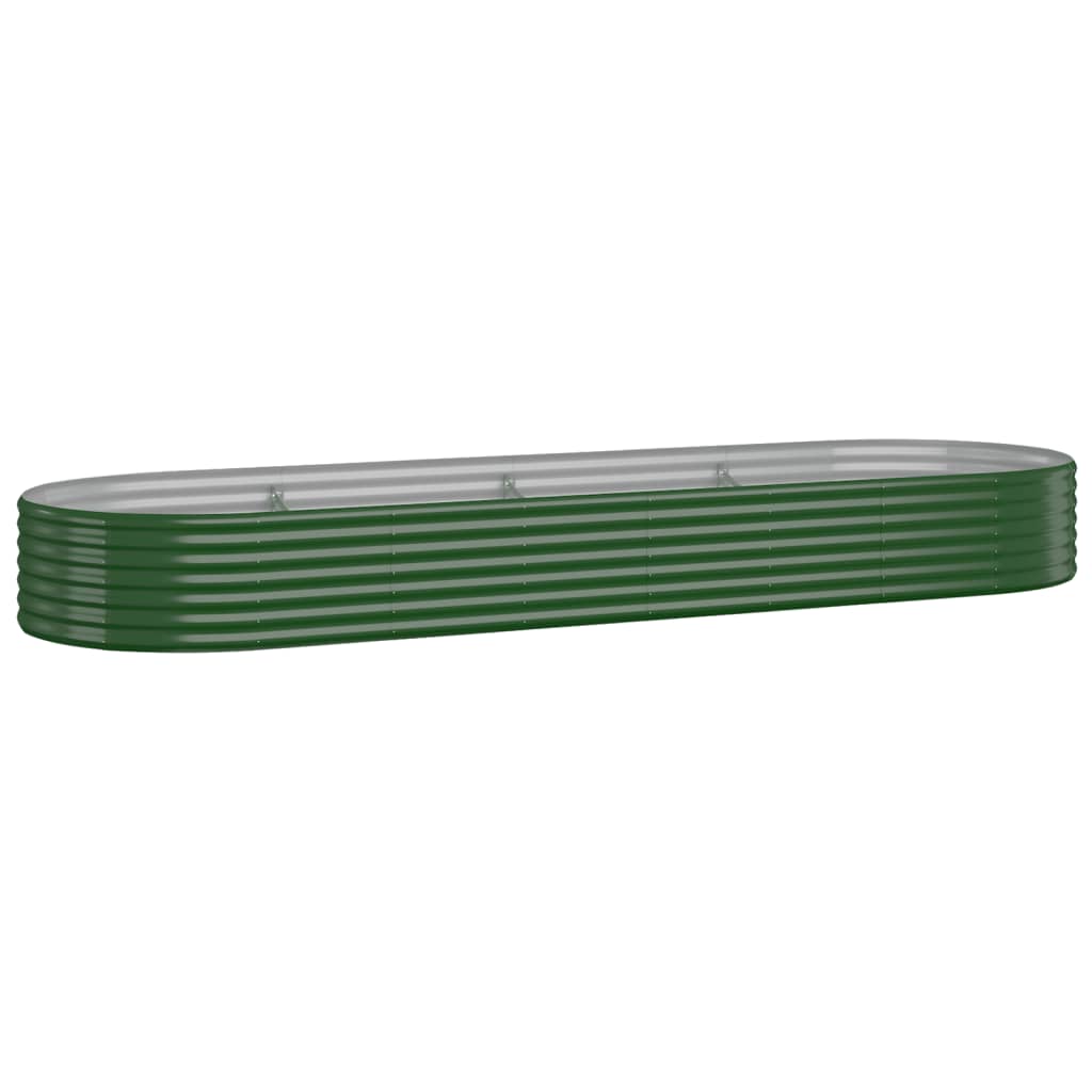 Høybed galvanisert stål 322x100x36 cm grønn