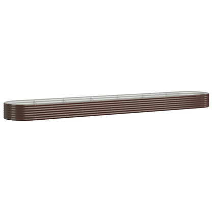 Høybed galvanisert stål 544x100x36 cm brun