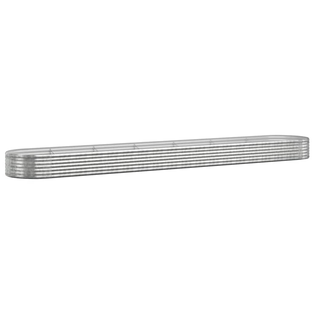 Høybed galvanisert stål 544x100x36 cm sølv