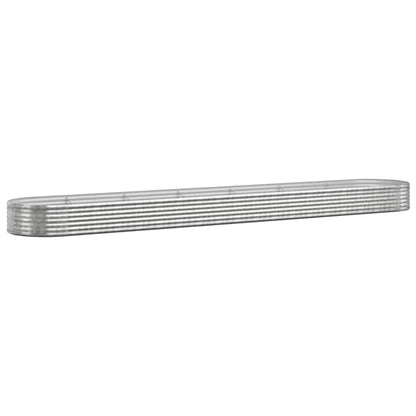 Høybed galvanisert stål 544x100x36 cm sølv