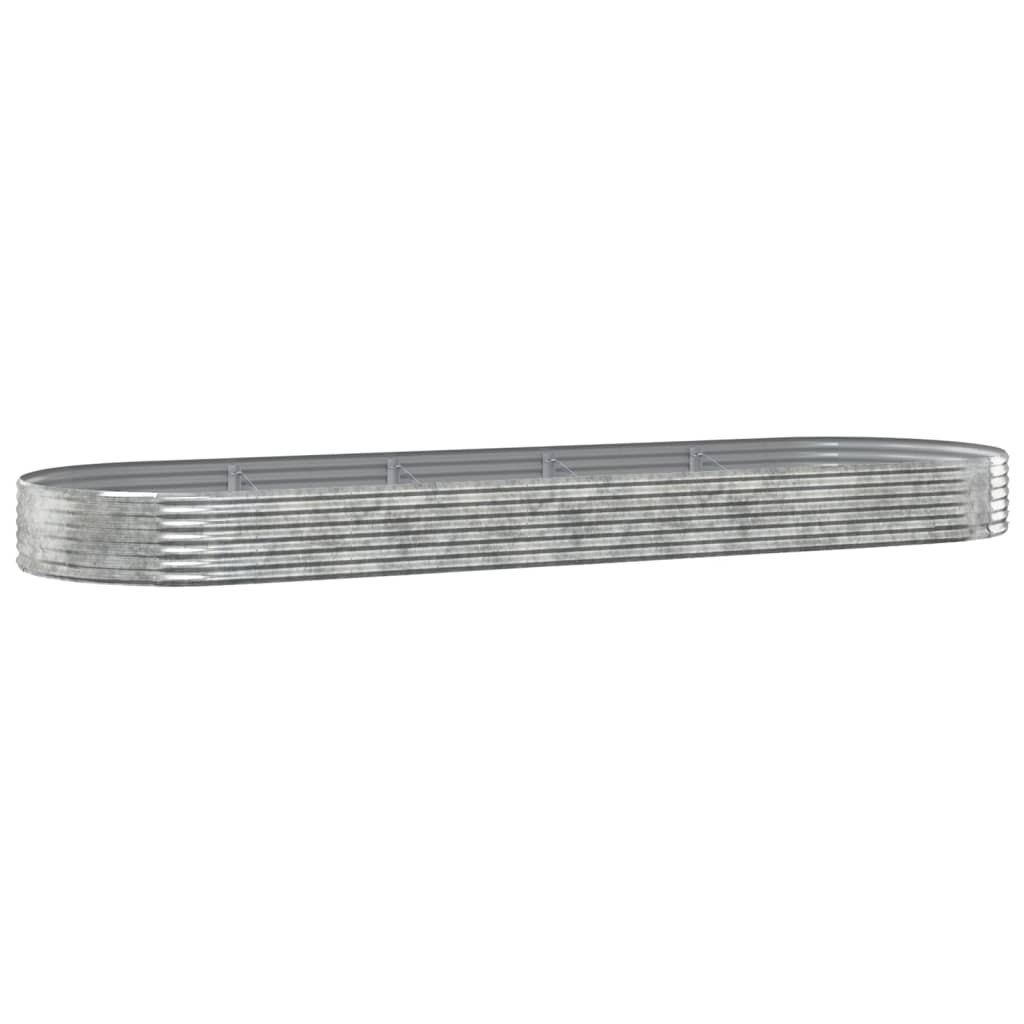 Høybed galvanisert stål 450x140x36 cm sølv