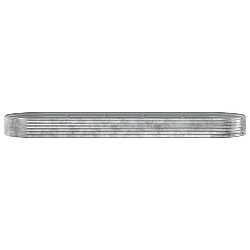 Høybed galvanisert stål 450x140x36 cm sølv