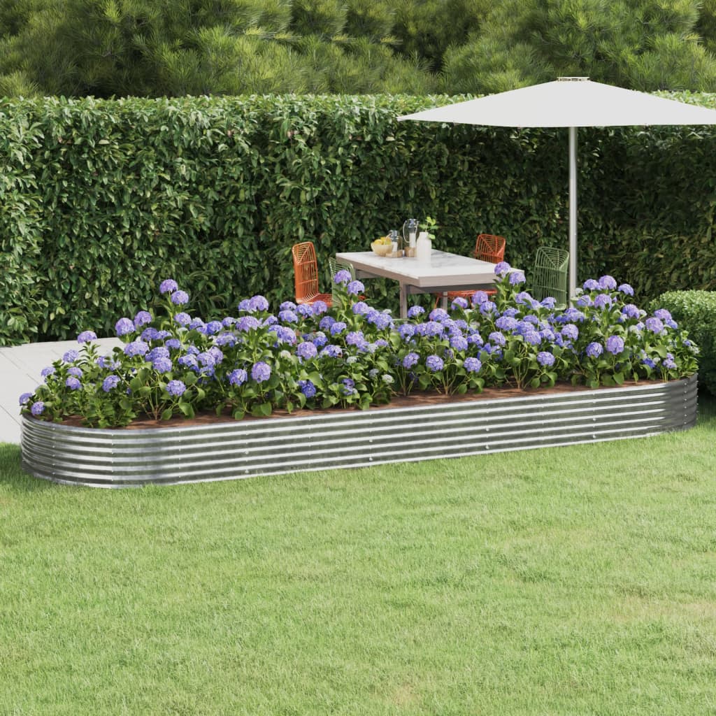 Høybed galvanisert stål 450x140x36 cm sølv